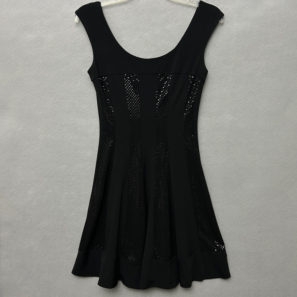 Connected Apparel Women 10 Dress Black Y2K Whimsigoth Rave Cocktail Sparkly